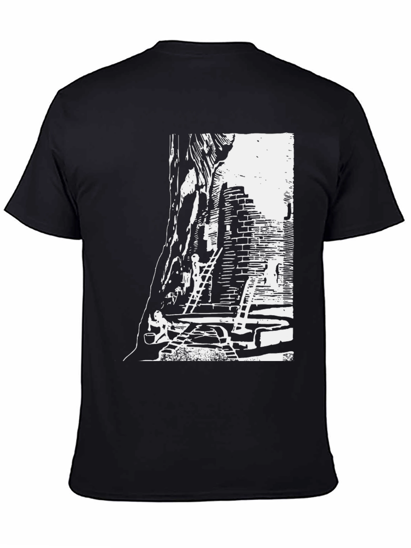 Monochrome Urban T-Shirt - Graphic Print