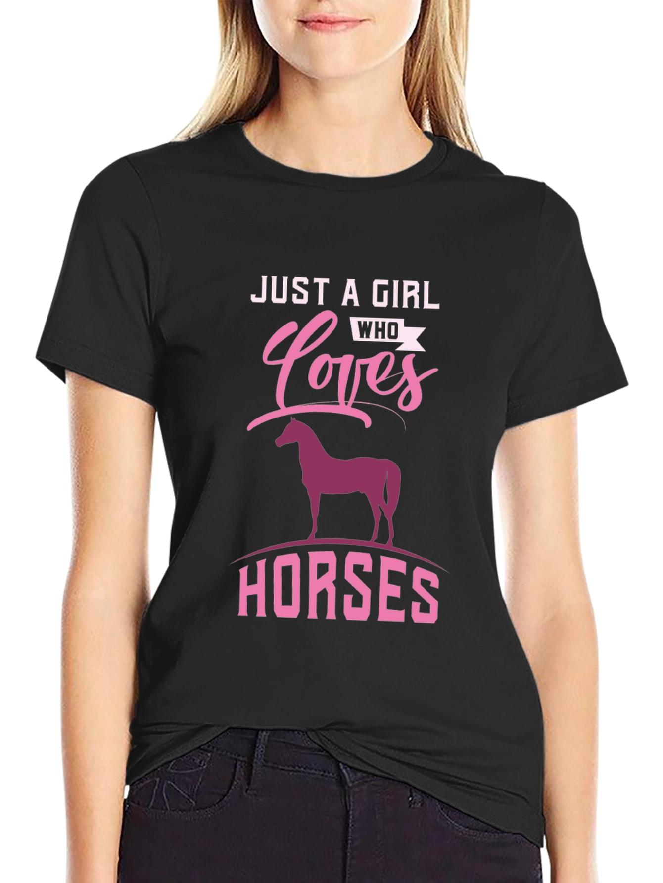 Girl Who Loves Horses Graphic Tee