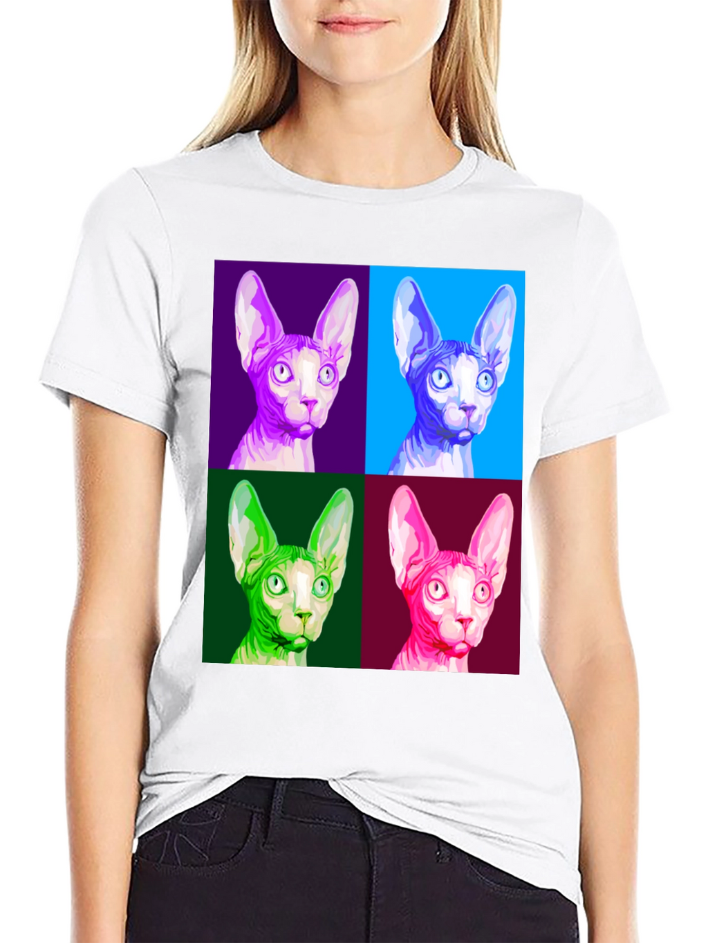 Sphynx Cat Pop Art T-Shirt - Unique Graphic Tee