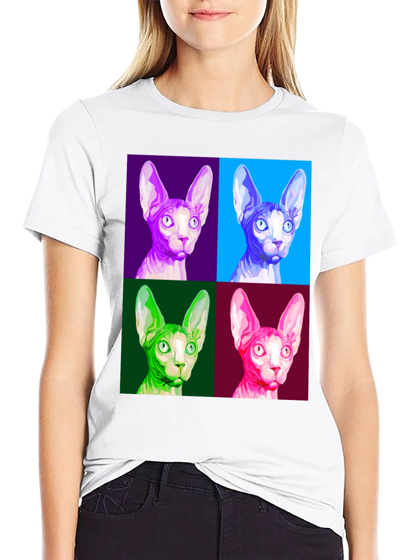 Sphynx Cat Pop Art T-Shirt - Unique Graphic Tee