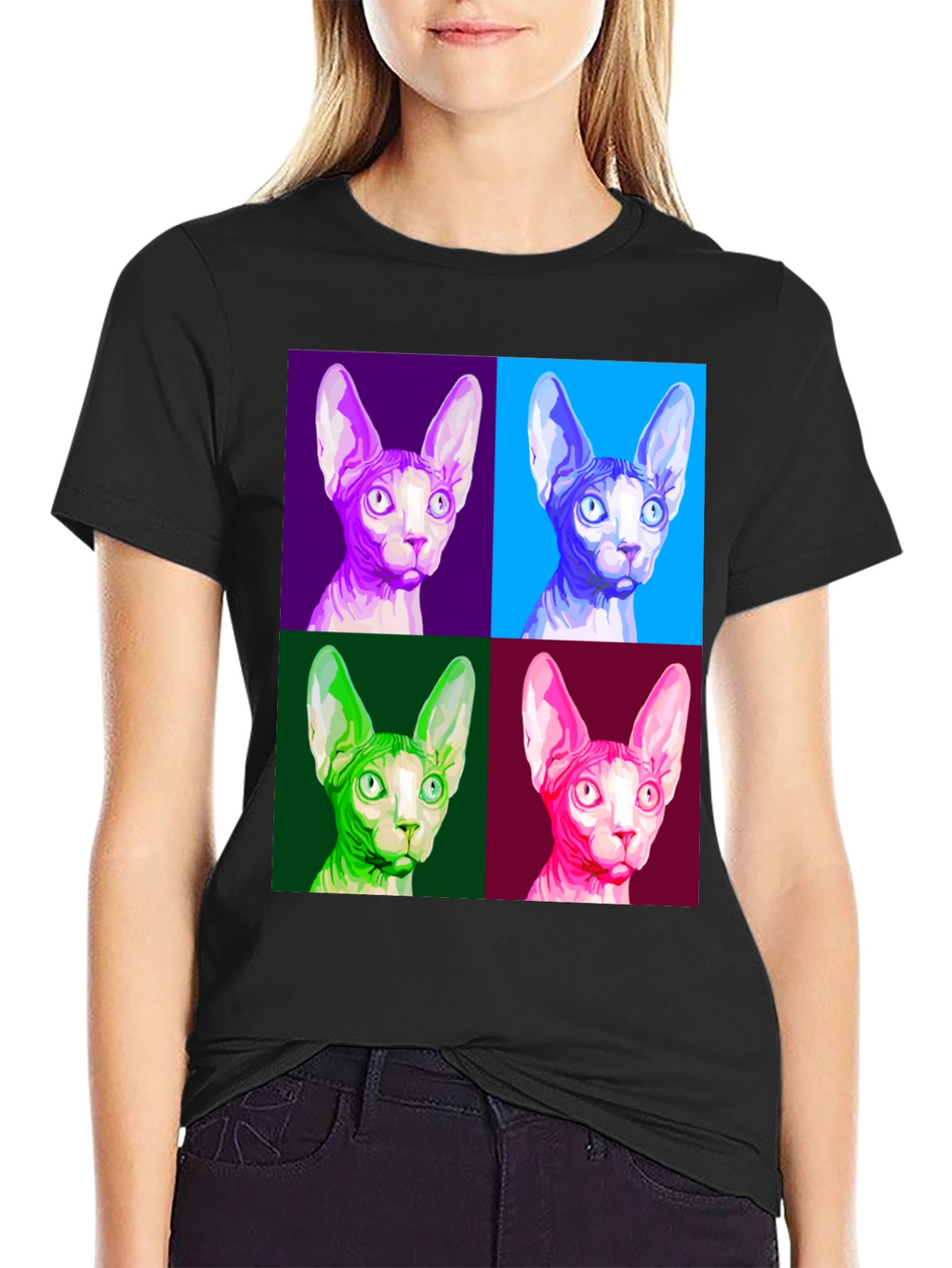 Sphynx Cat Pop Art T-Shirt - Unique Graphic Tee