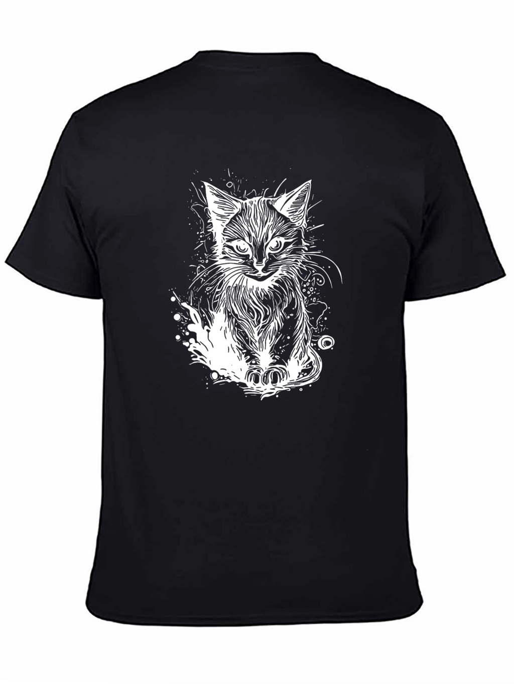 Cool Cat Graphic Tee - Black Cotton T-Shirt