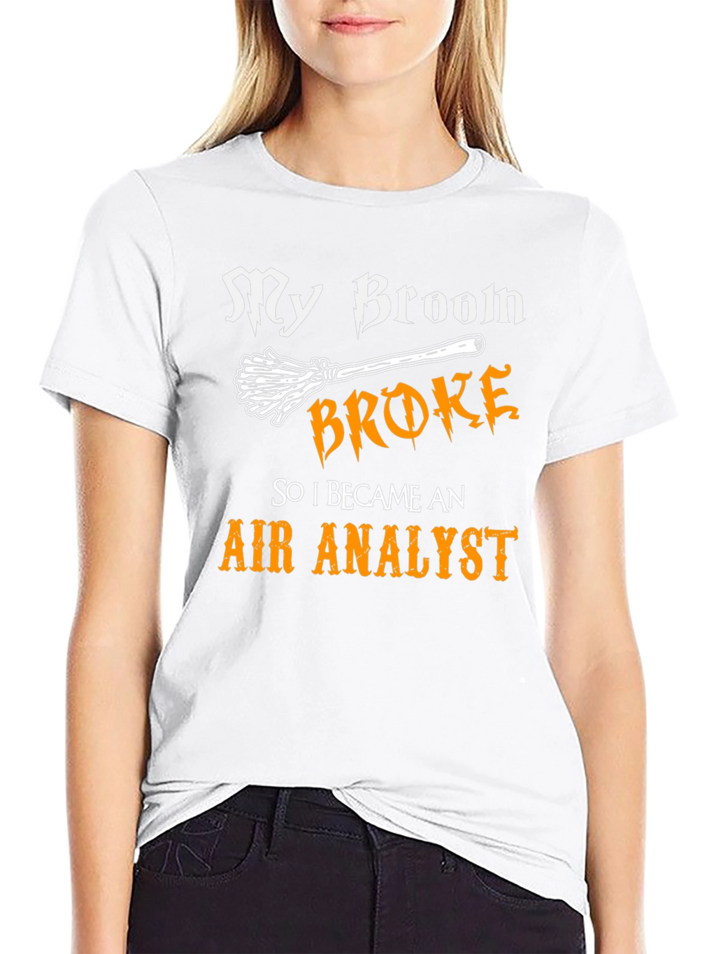 Funny Air Analyst T-Shirt Broken Broom Tee