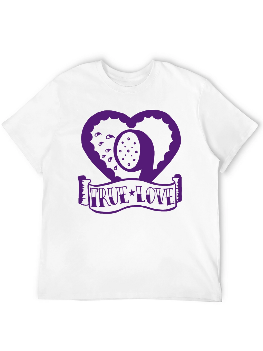 True Love Graphic Tee - Heart Design - Black