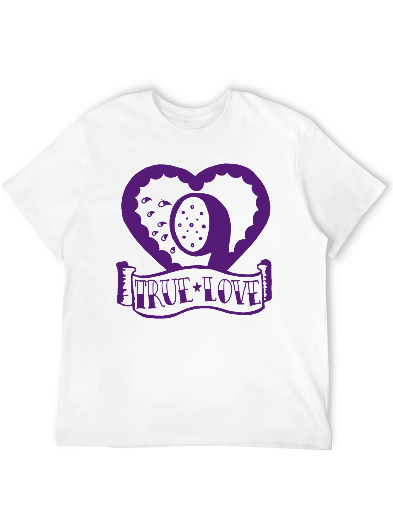 True Love Graphic Tee - Heart Design - Black