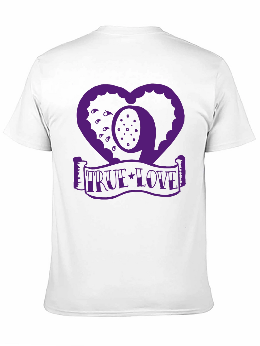 True Love Graphic Tee - Heart Design - Black