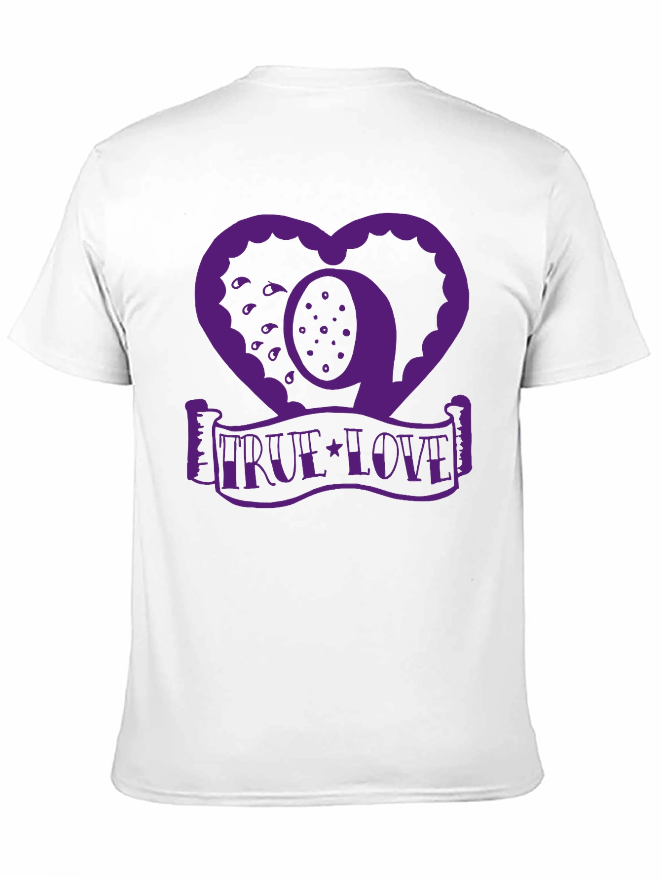 True Love Graphic Tee - Heart Design - Black