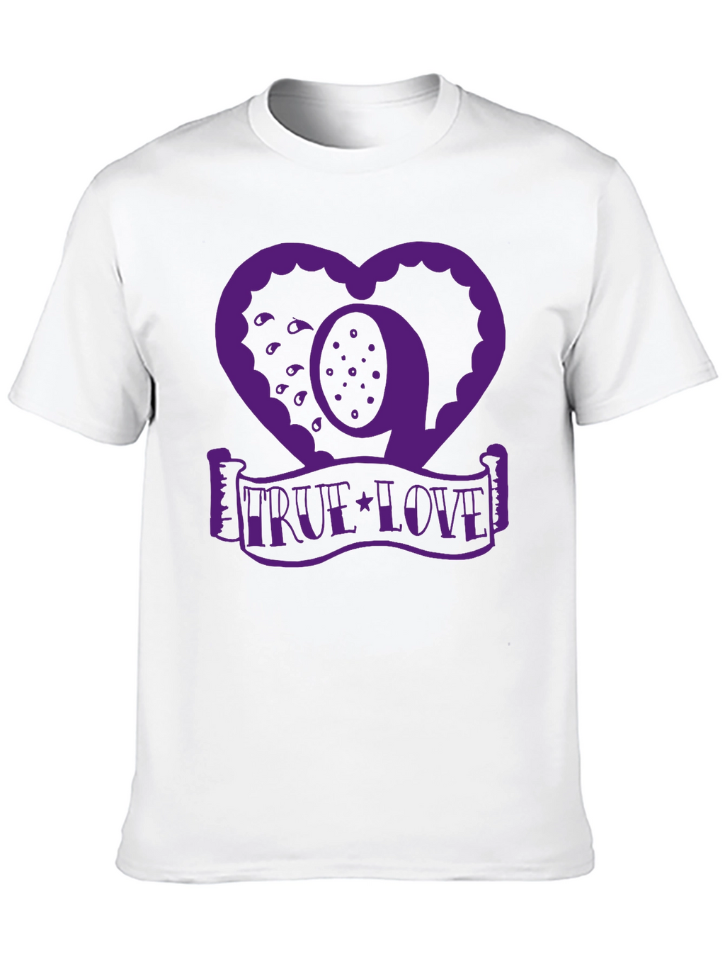 True Love Graphic Tee - Heart Design - Black