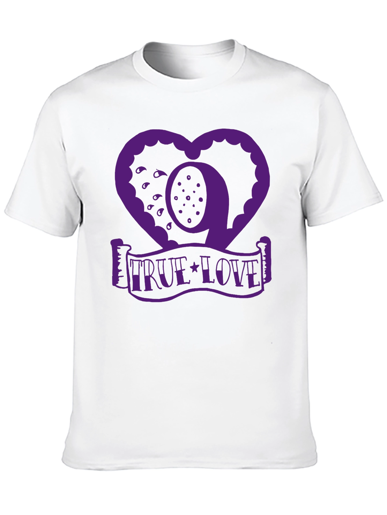 True Love Graphic Tee - Heart Design - Black