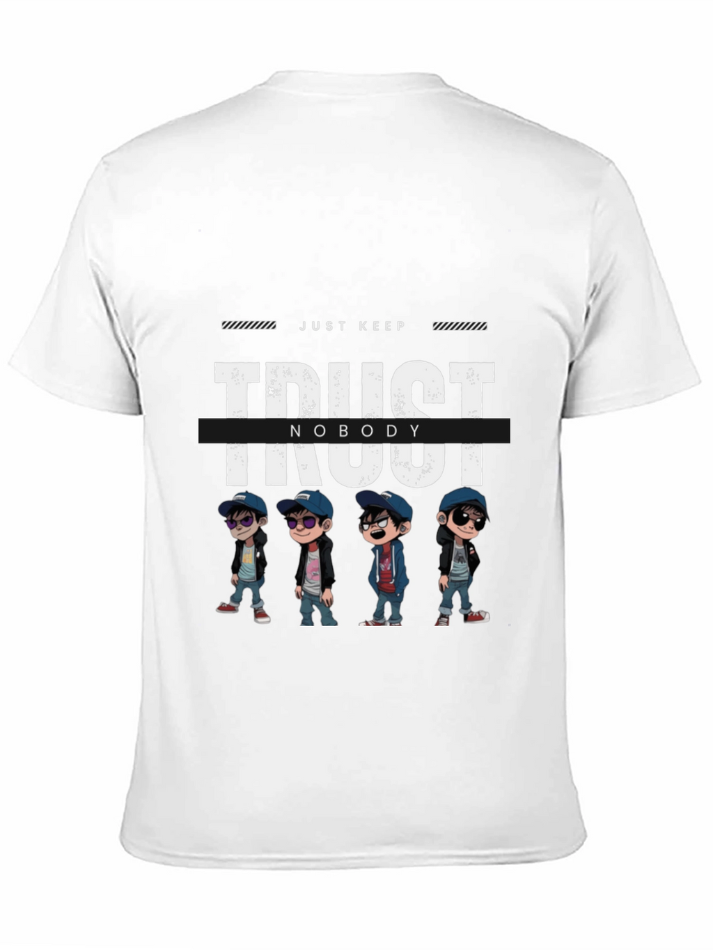 Trust Nobody Graphic Print Black T-Shirt