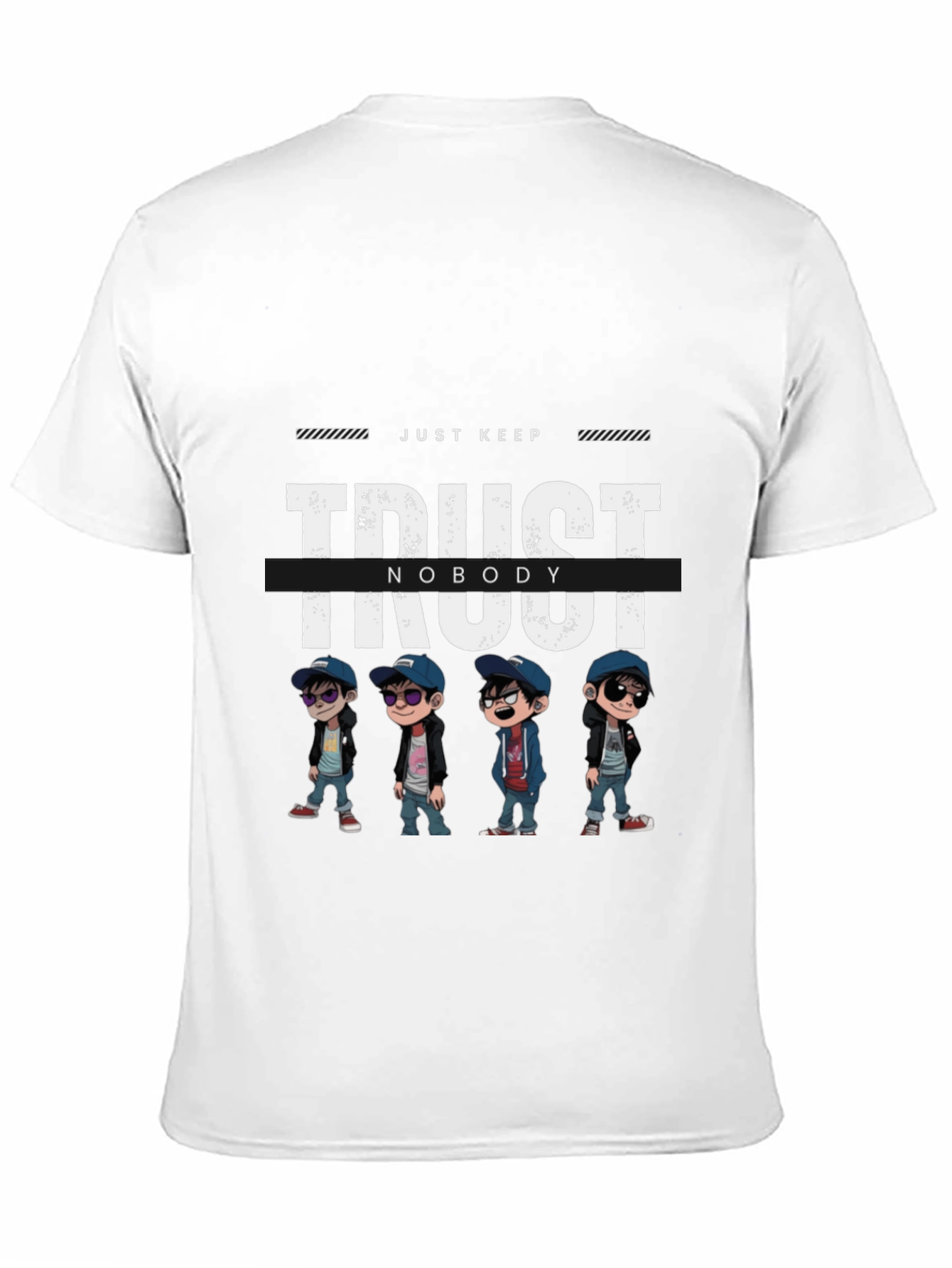 Trust Nobody Graphic Print Black T-Shirt