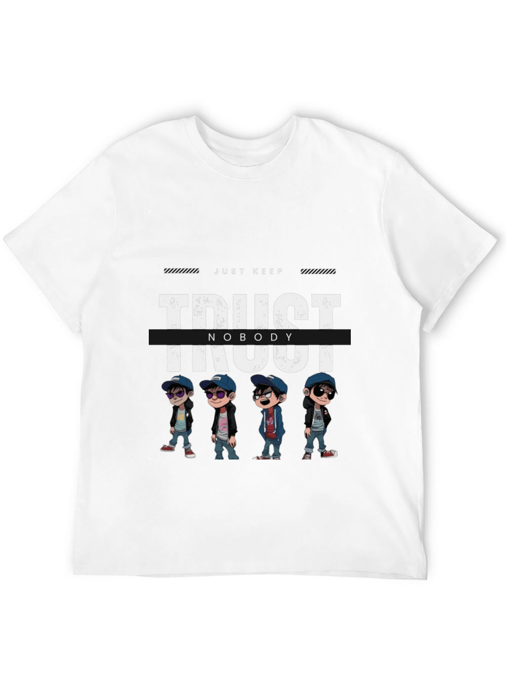 Trust Nobody Graphic Print Black T-Shirt