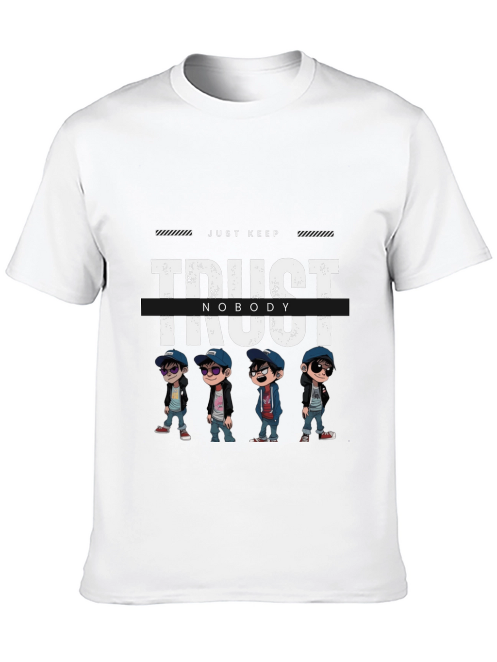 Trust Nobody Graphic Print Black T-Shirt