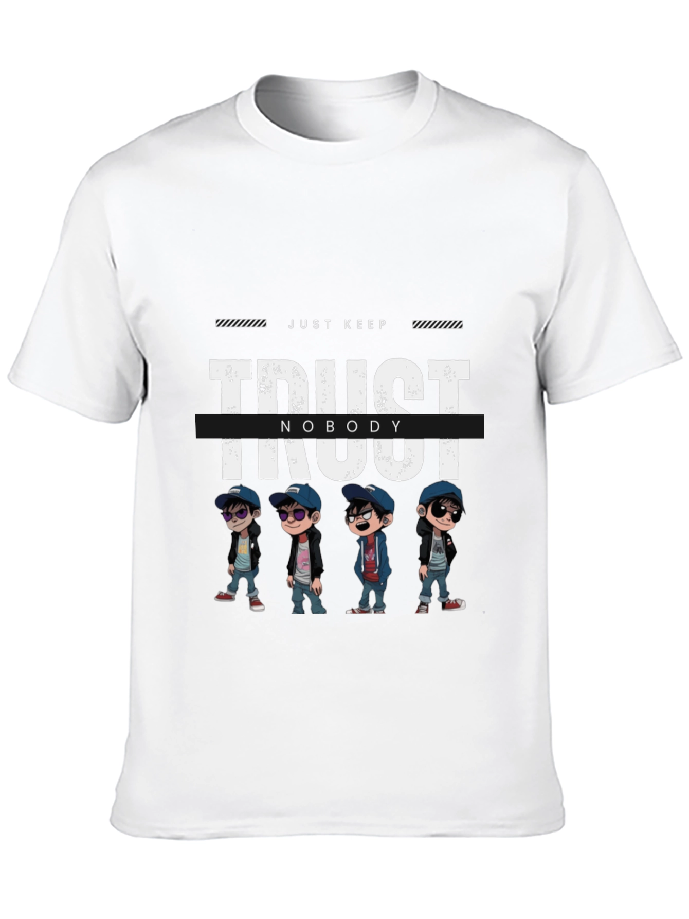 Trust Nobody Graphic Print Black T-Shirt