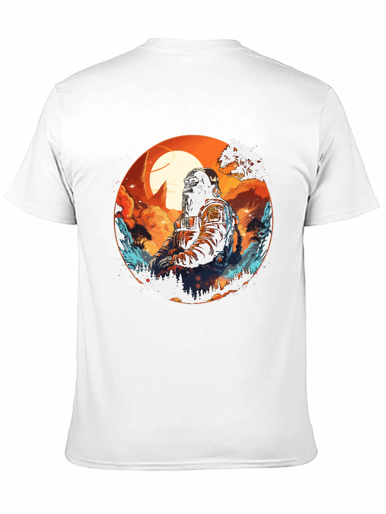 Astronaut Graphic Print Black T-Shirt
