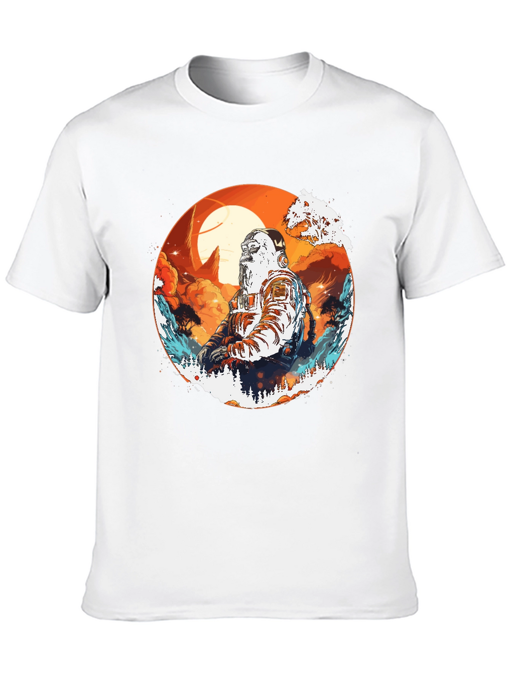 Astronaut Graphic Print Black T-Shirt