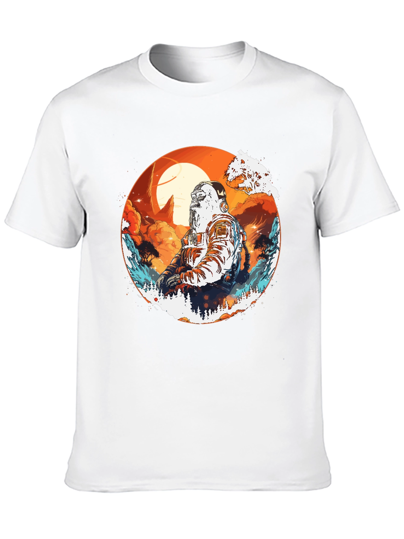 Astronaut Graphic Print Black T-Shirt