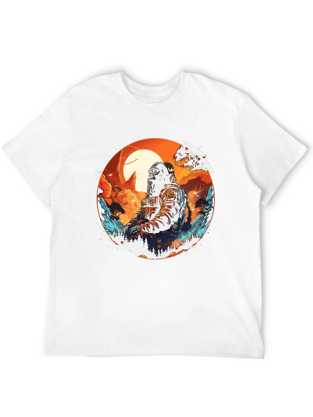 Astronaut Graphic Print Black T-Shirt