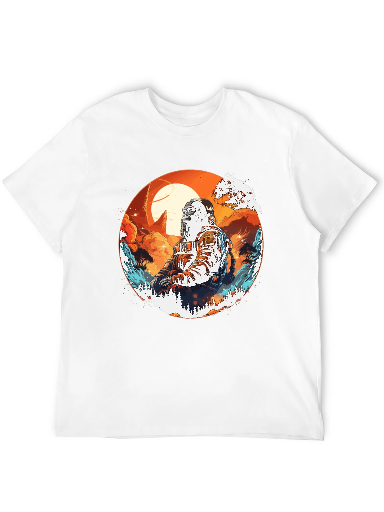 Astronaut Graphic Print Black T-Shirt