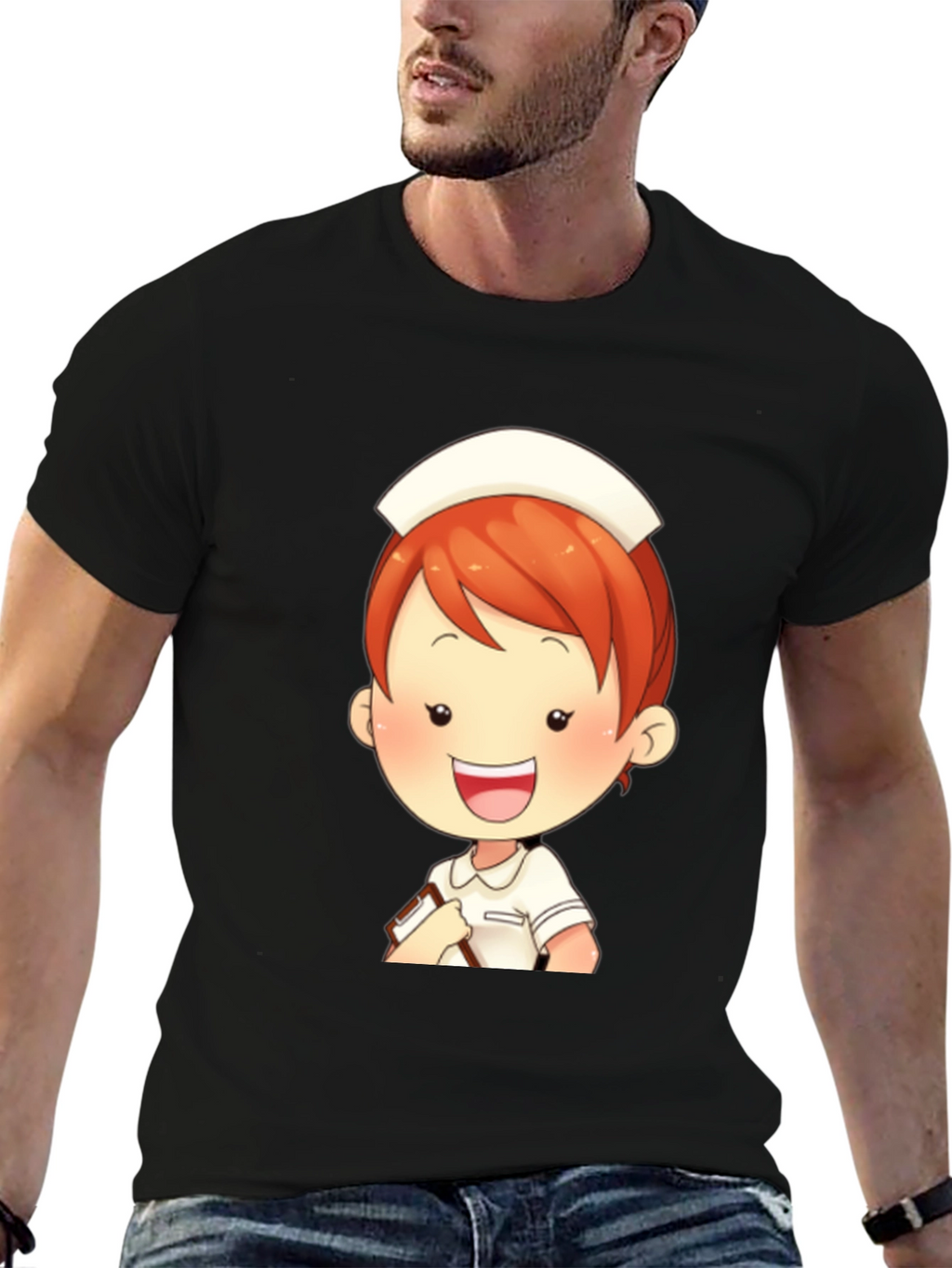 Cartoon Nurse Graphic T-Shirt