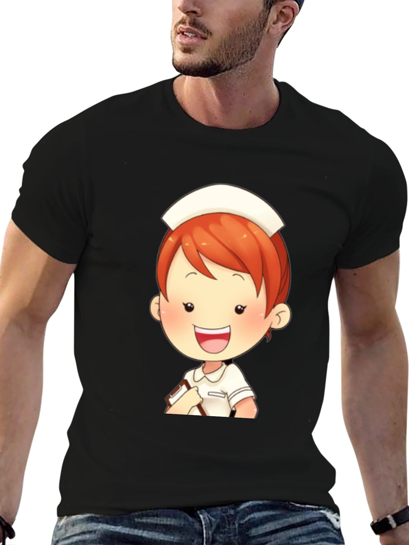 Cartoon Nurse Graphic T-Shirt