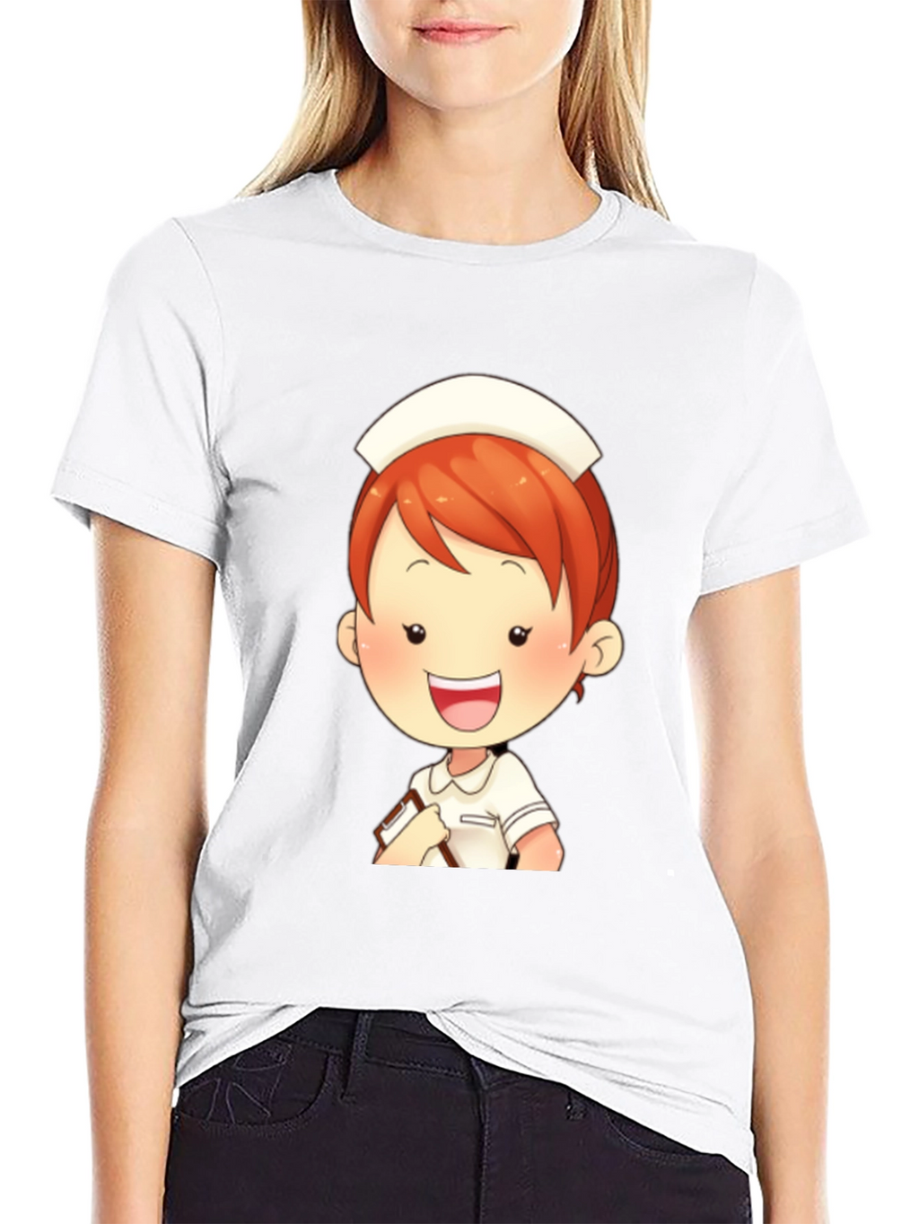 Cartoon Nurse Graphic T-Shirt