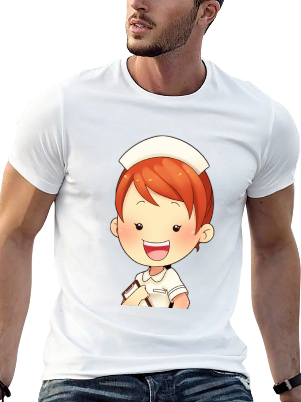 Cartoon Nurse Graphic T-Shirt
