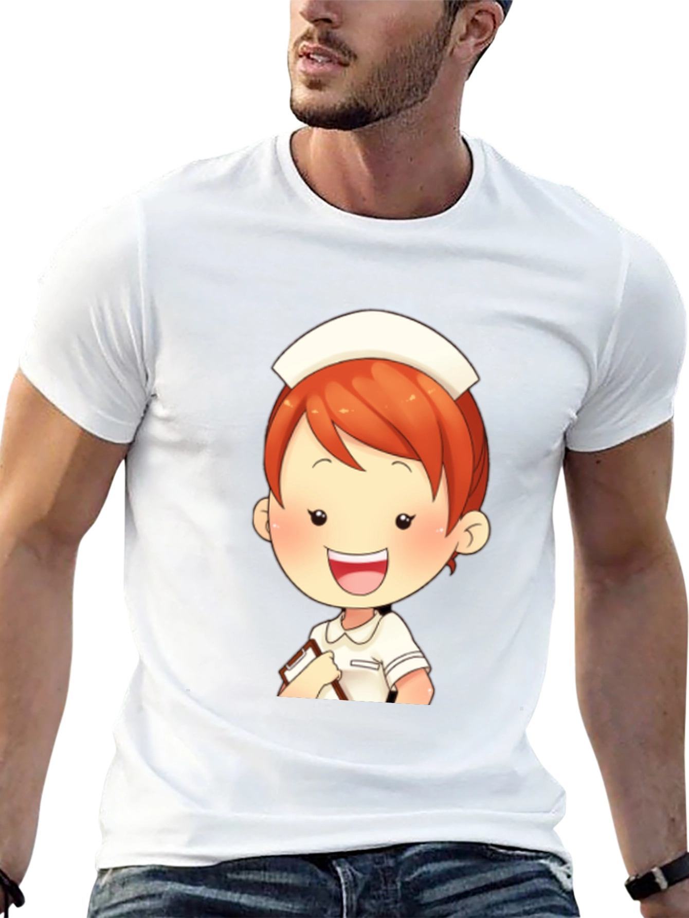 Cartoon Nurse Graphic T-Shirt