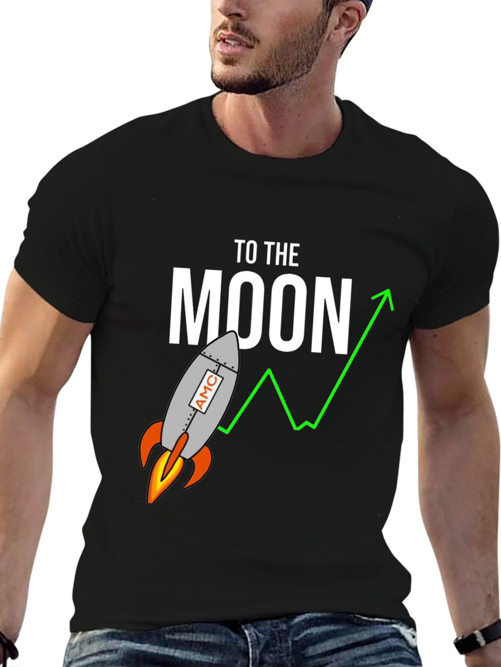 To The Moon Rocket Stock Market T-Shirt
