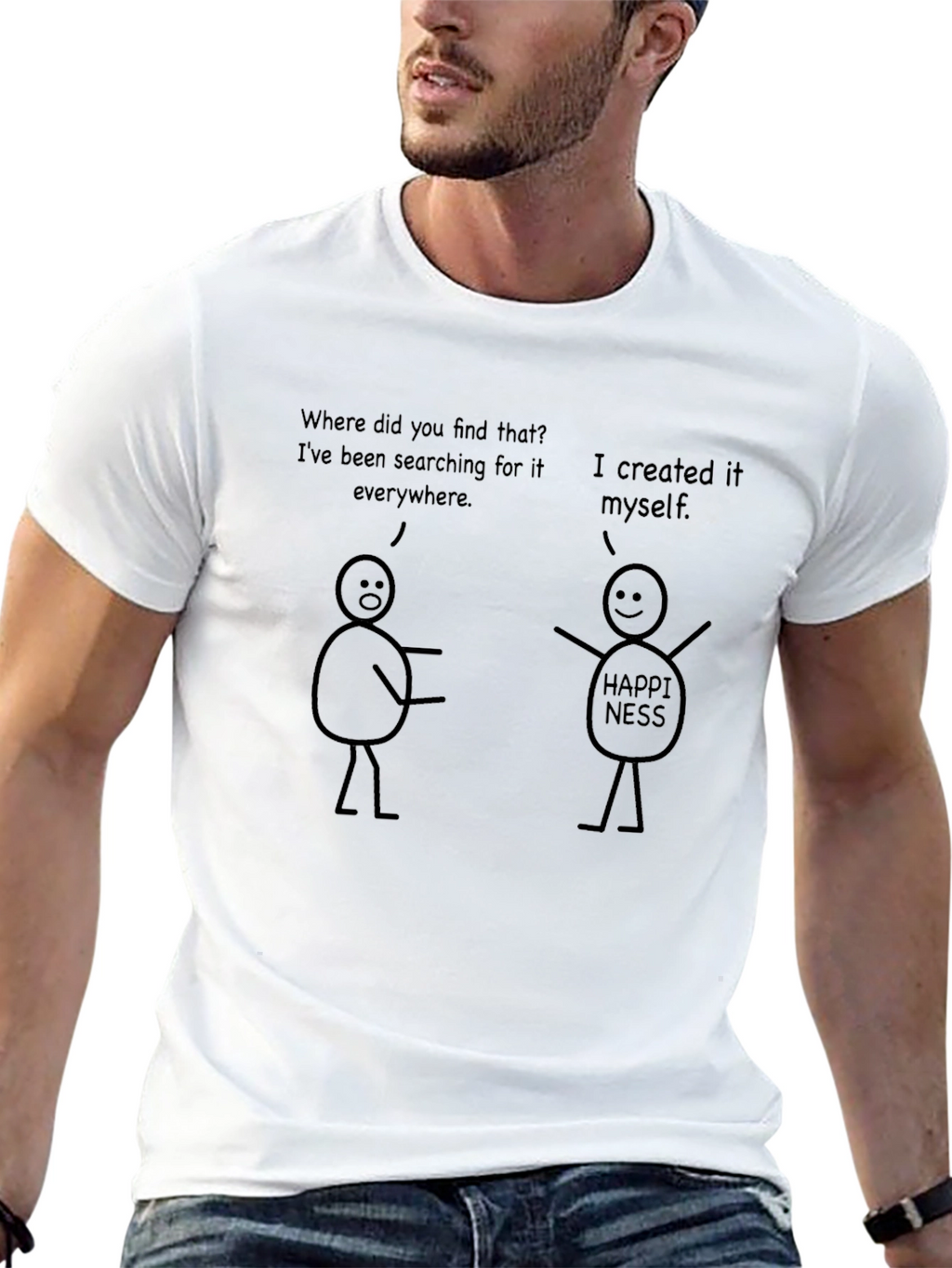 Funny Happiness Graphic T-Shirt