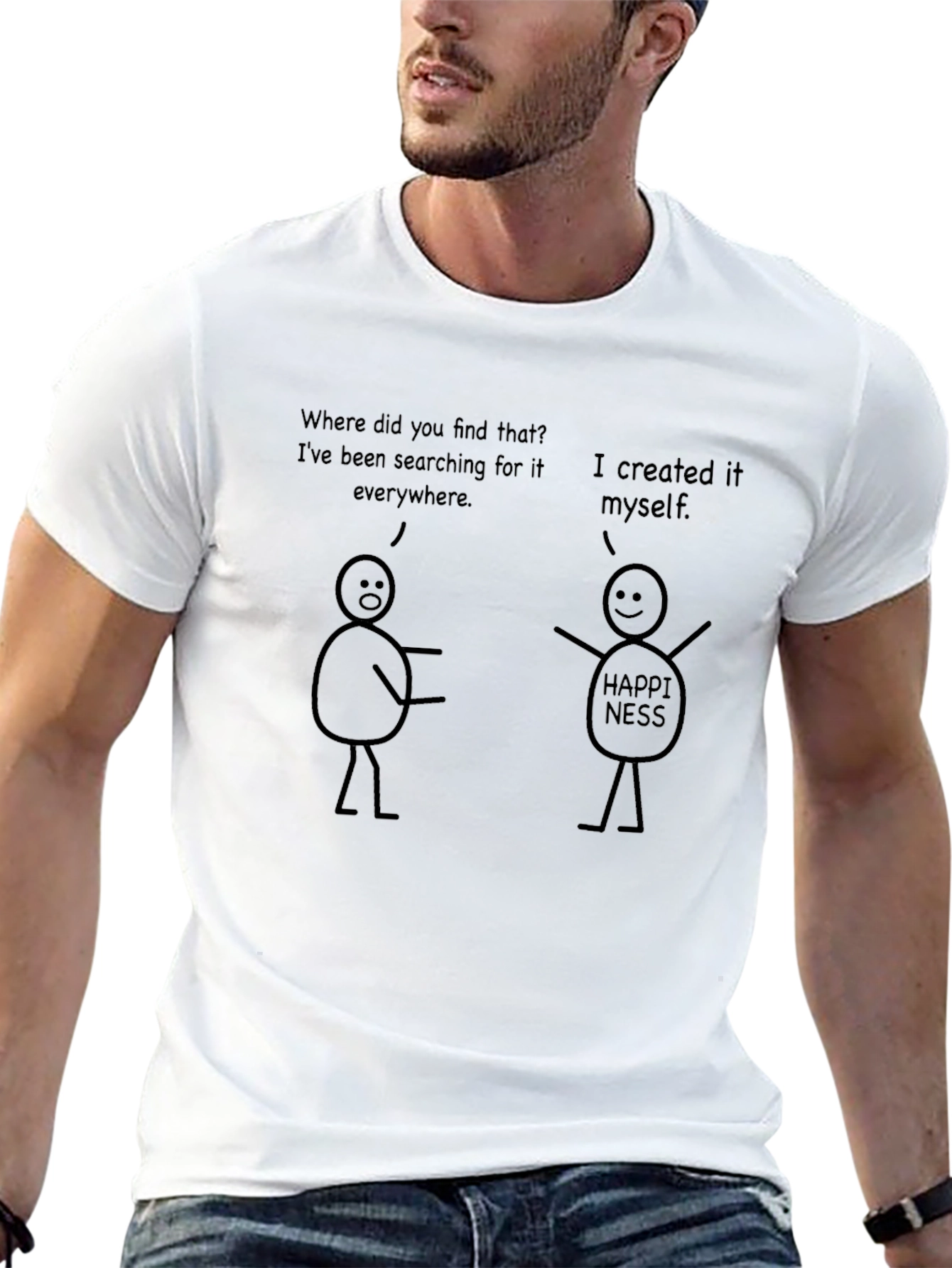 Funny Happiness Graphic T-Shirt