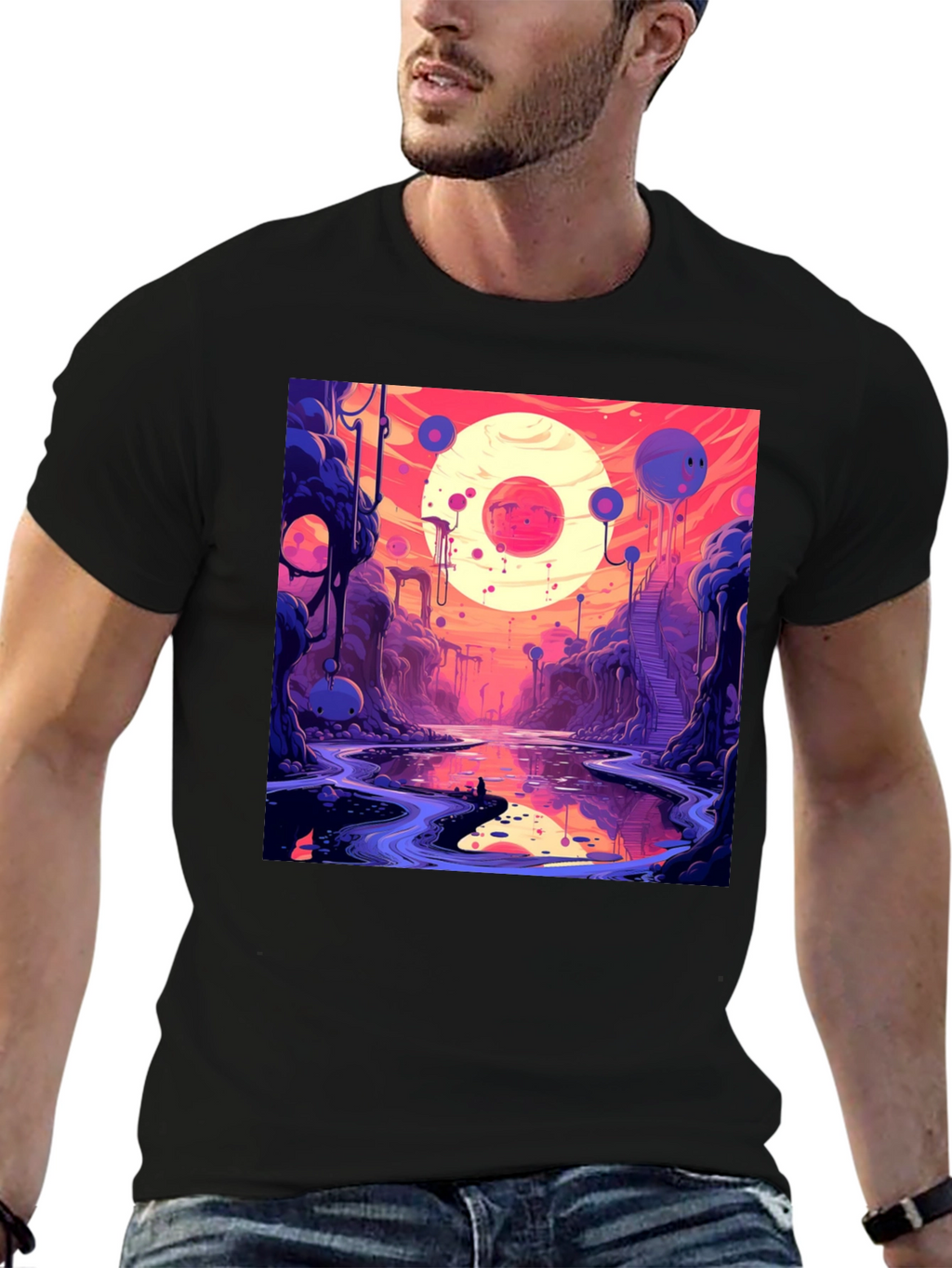 Cosmic Dreamscape Graphic Tee - Unique Design
