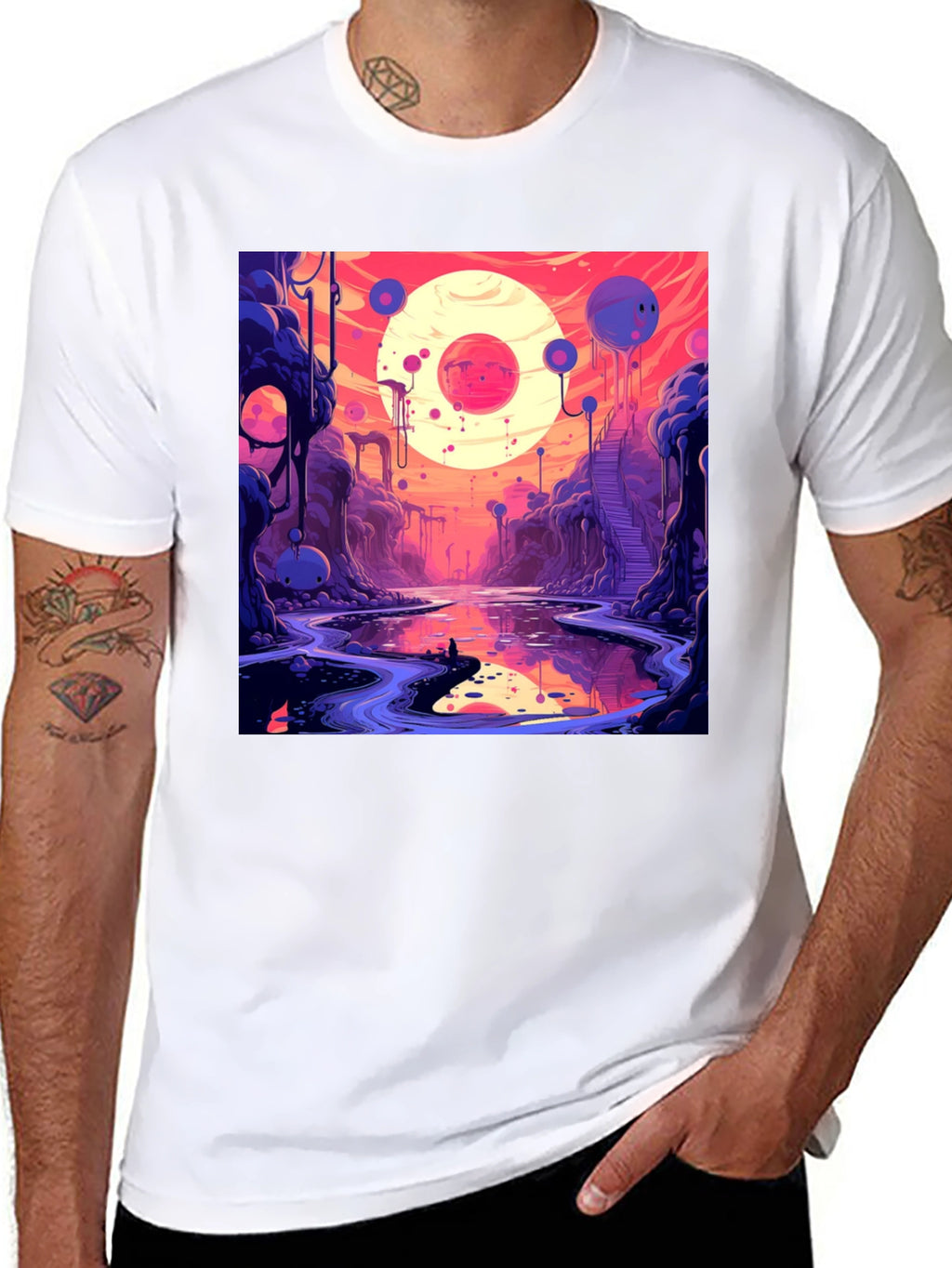 Cosmic Dreamscape Graphic Tee - Unique Design