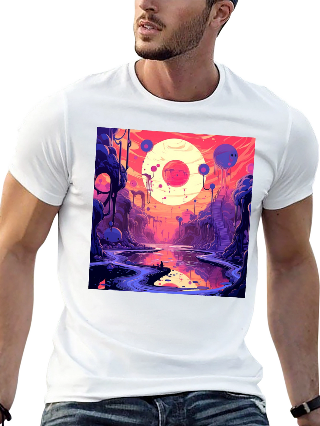 Cosmic Dreamscape Graphic Tee - Unique Design