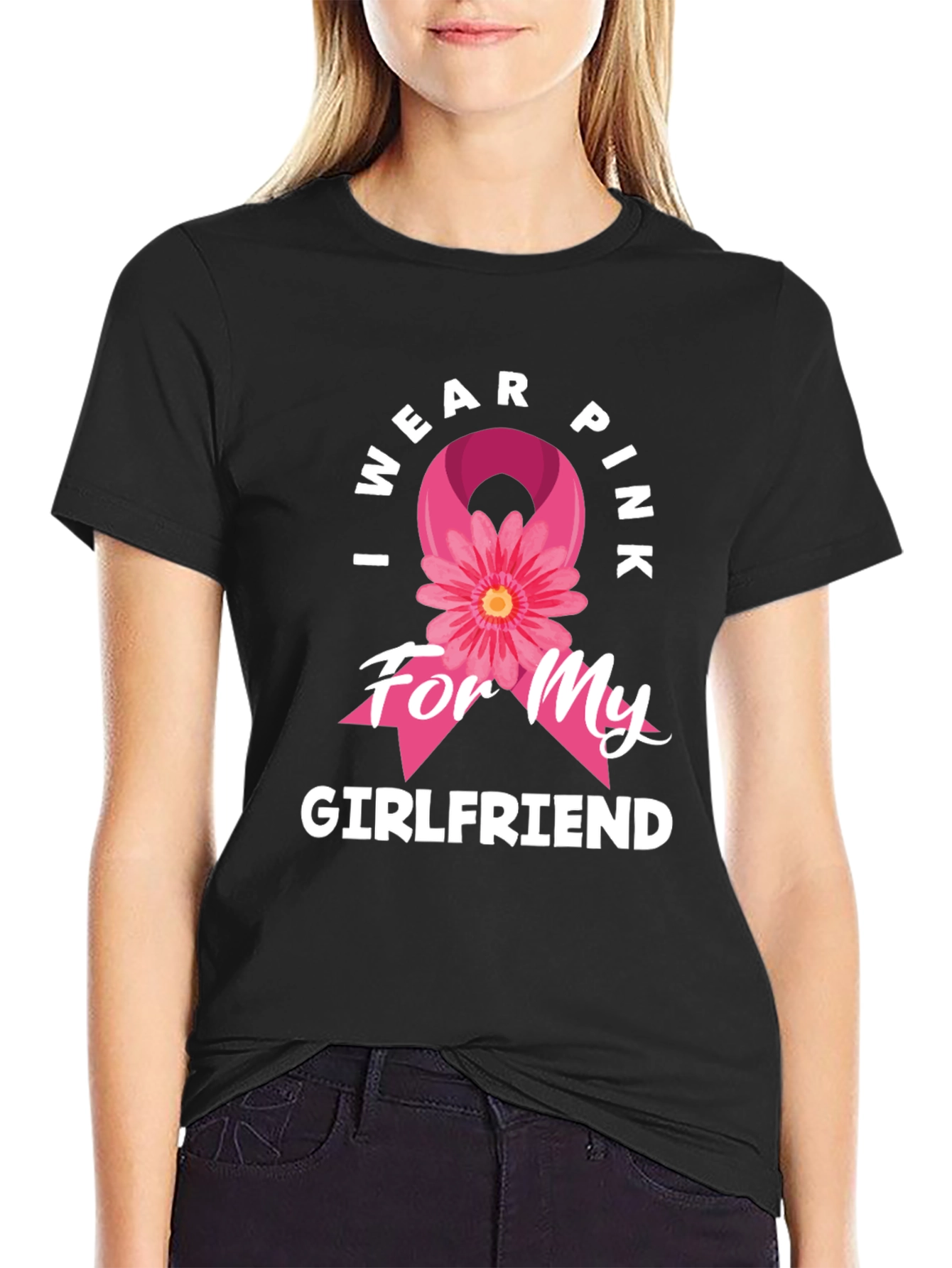 I Wear Pink for My Girlfriend Breast Cancer Awareness T-Shirt