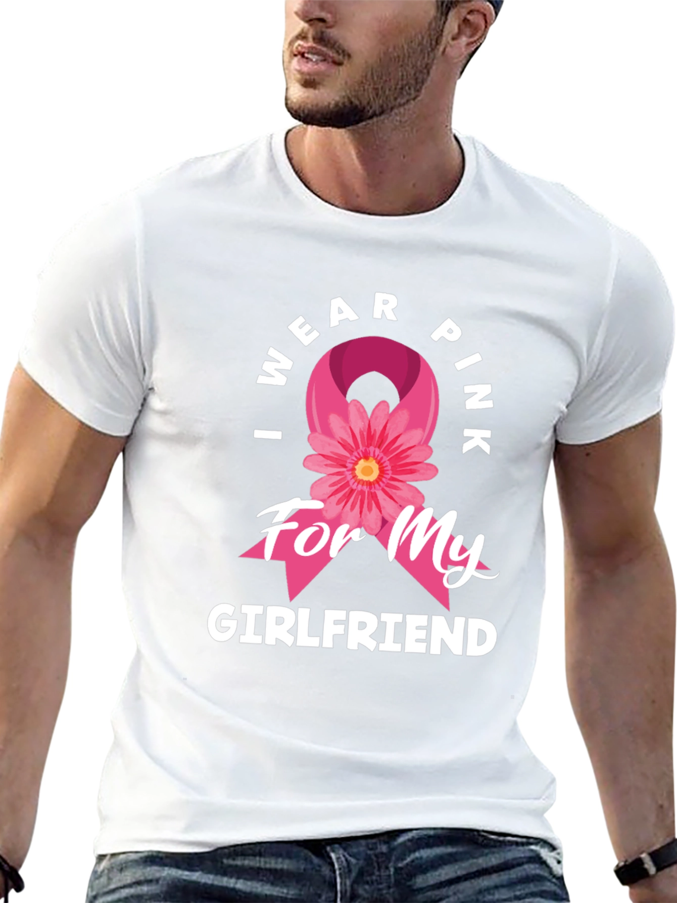 I Wear Pink for My Girlfriend Breast Cancer Awareness T-Shirt