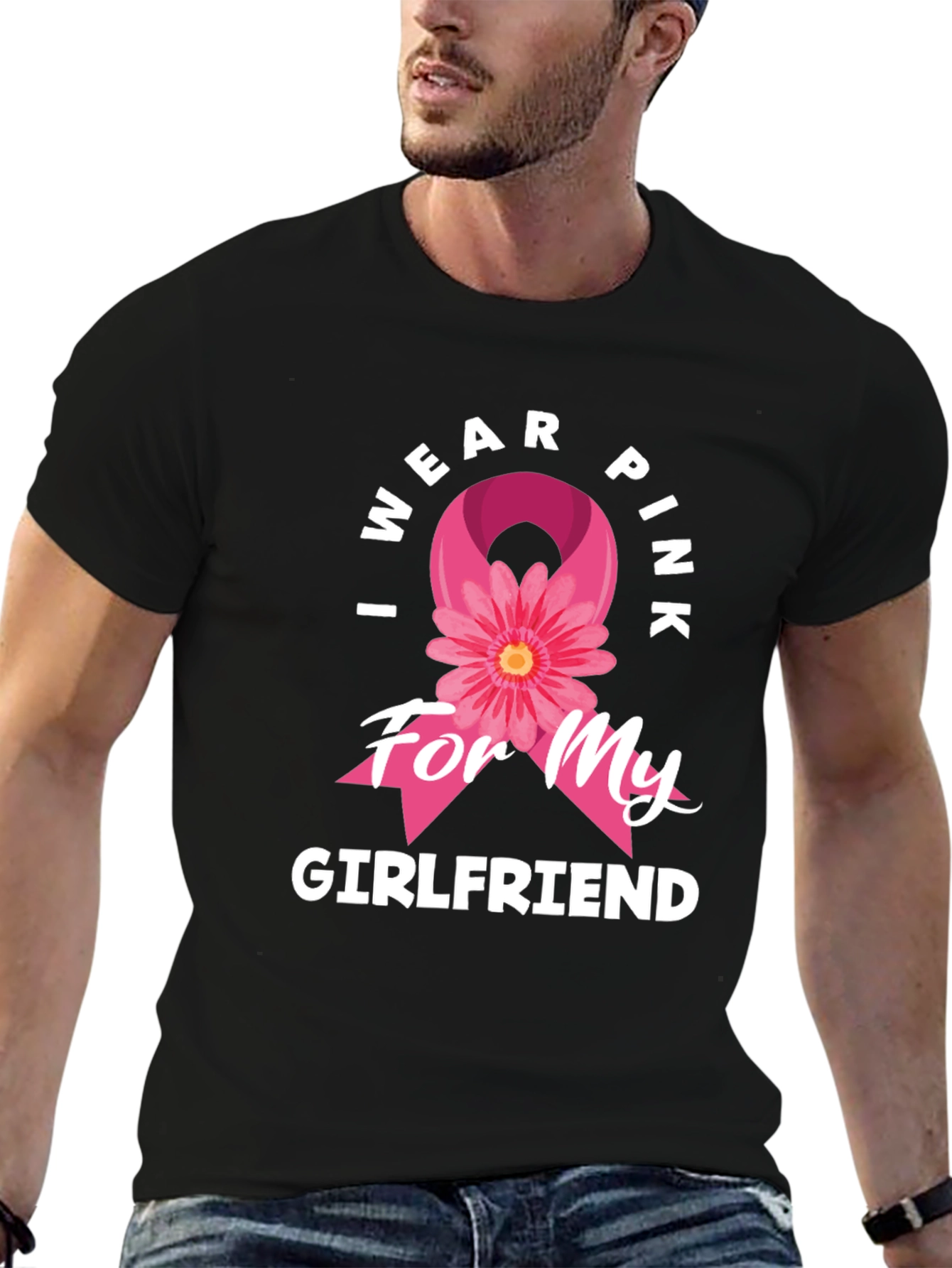 I Wear Pink for My Girlfriend Breast Cancer Awareness T-Shirt