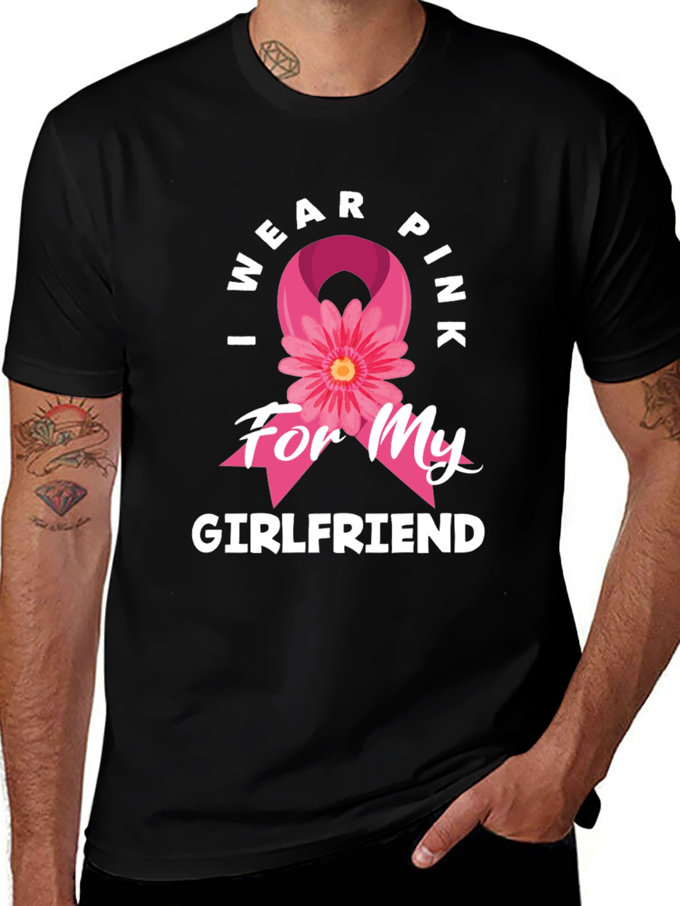 I Wear Pink for My Girlfriend Breast Cancer Awareness T-Shirt