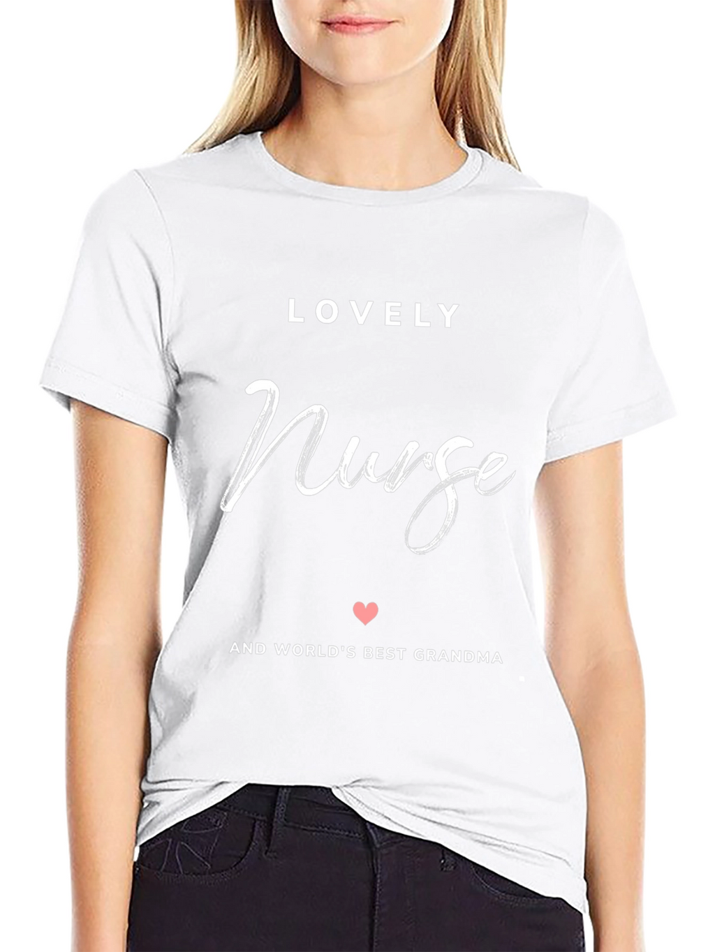 Lovely Nurse and Worlds Best Grandma Black T-Shirt