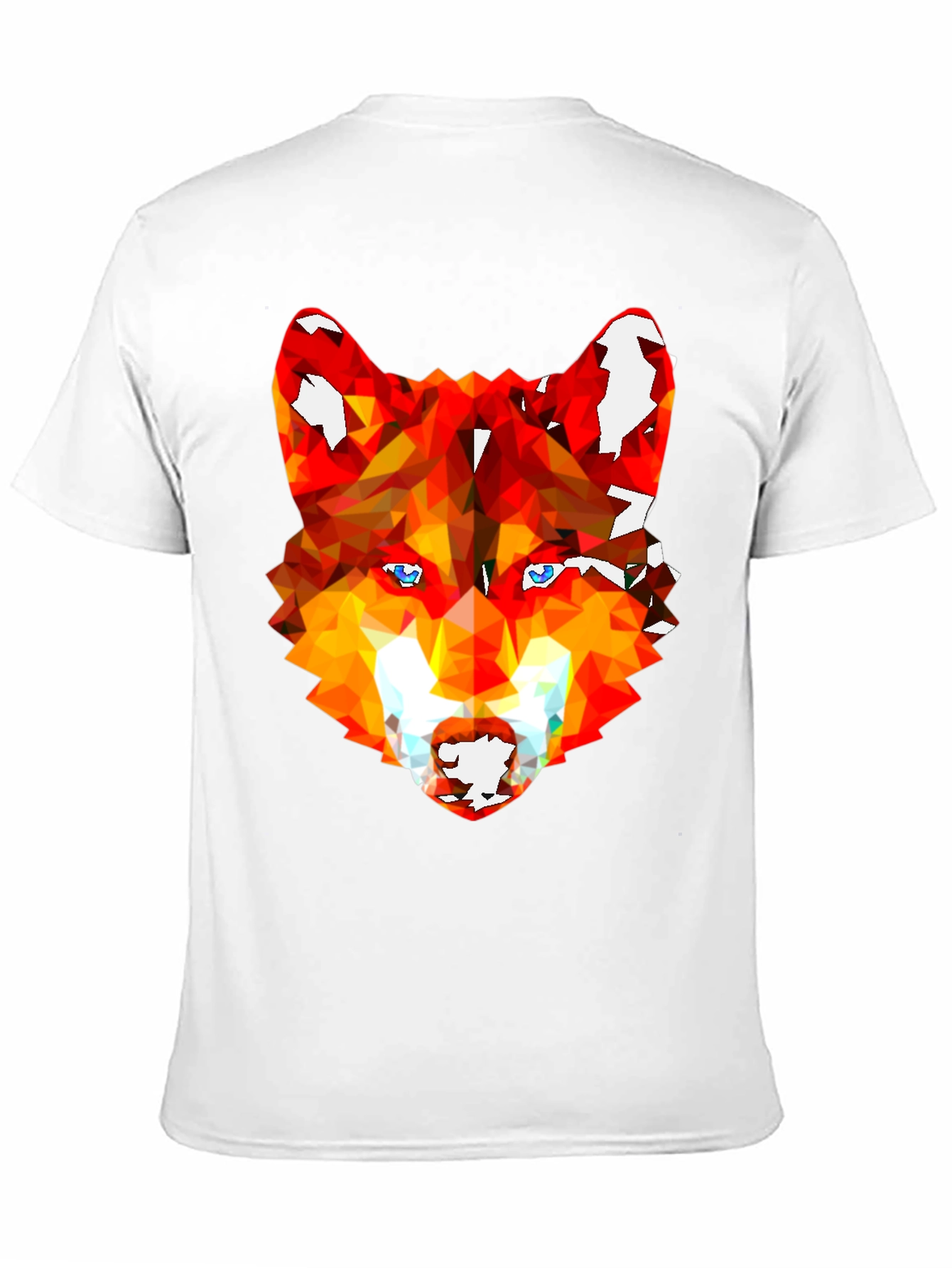 Geometric Wolf Graphic Tee - Stylish Mens Black T-Shirt