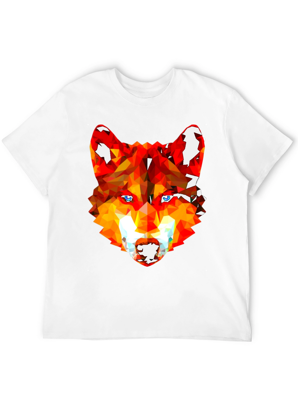 Geometric Wolf Graphic Tee - Stylish Mens Black T-Shirt