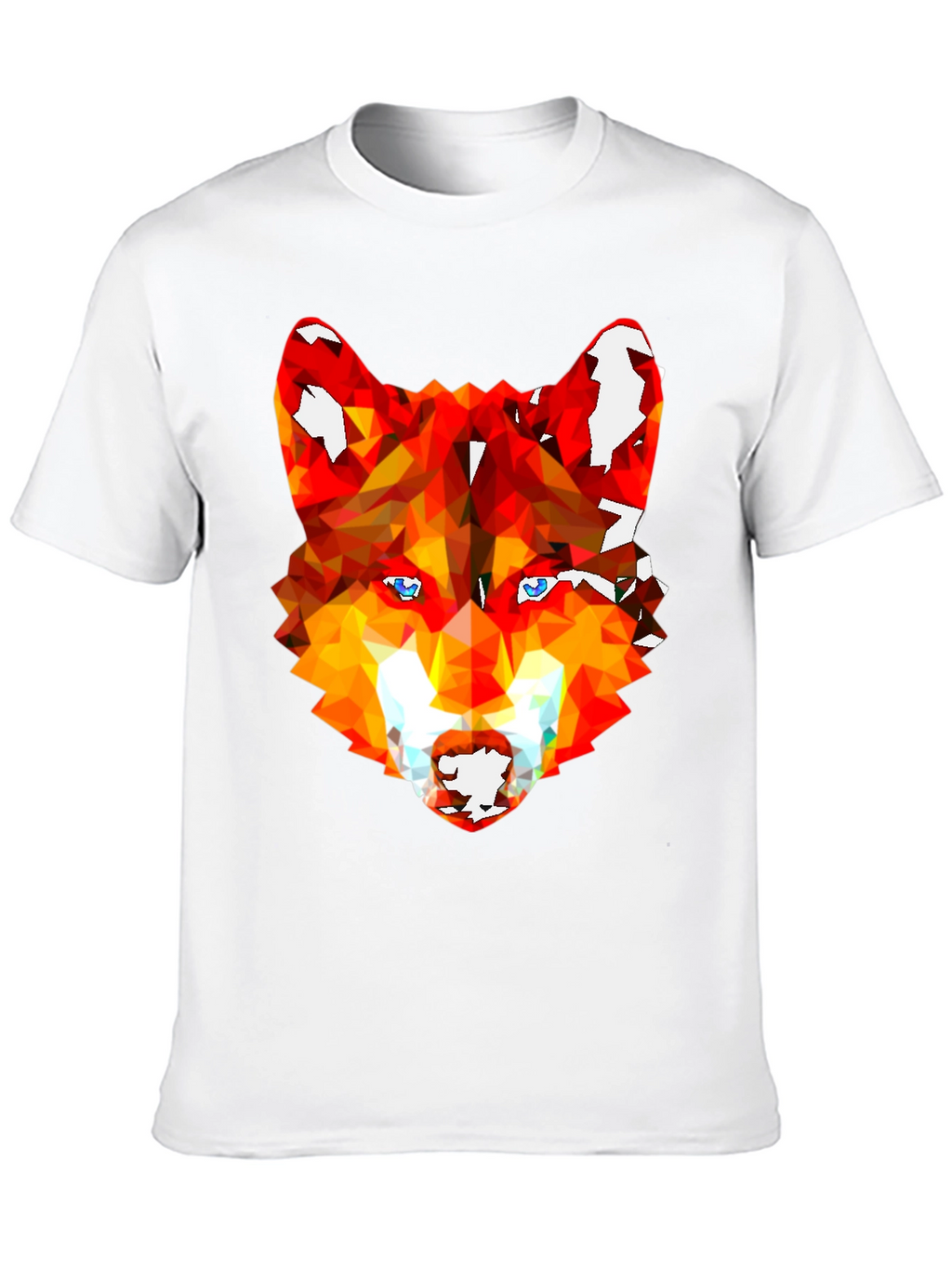 Geometric Wolf Graphic Tee - Stylish Mens Black T-Shirt