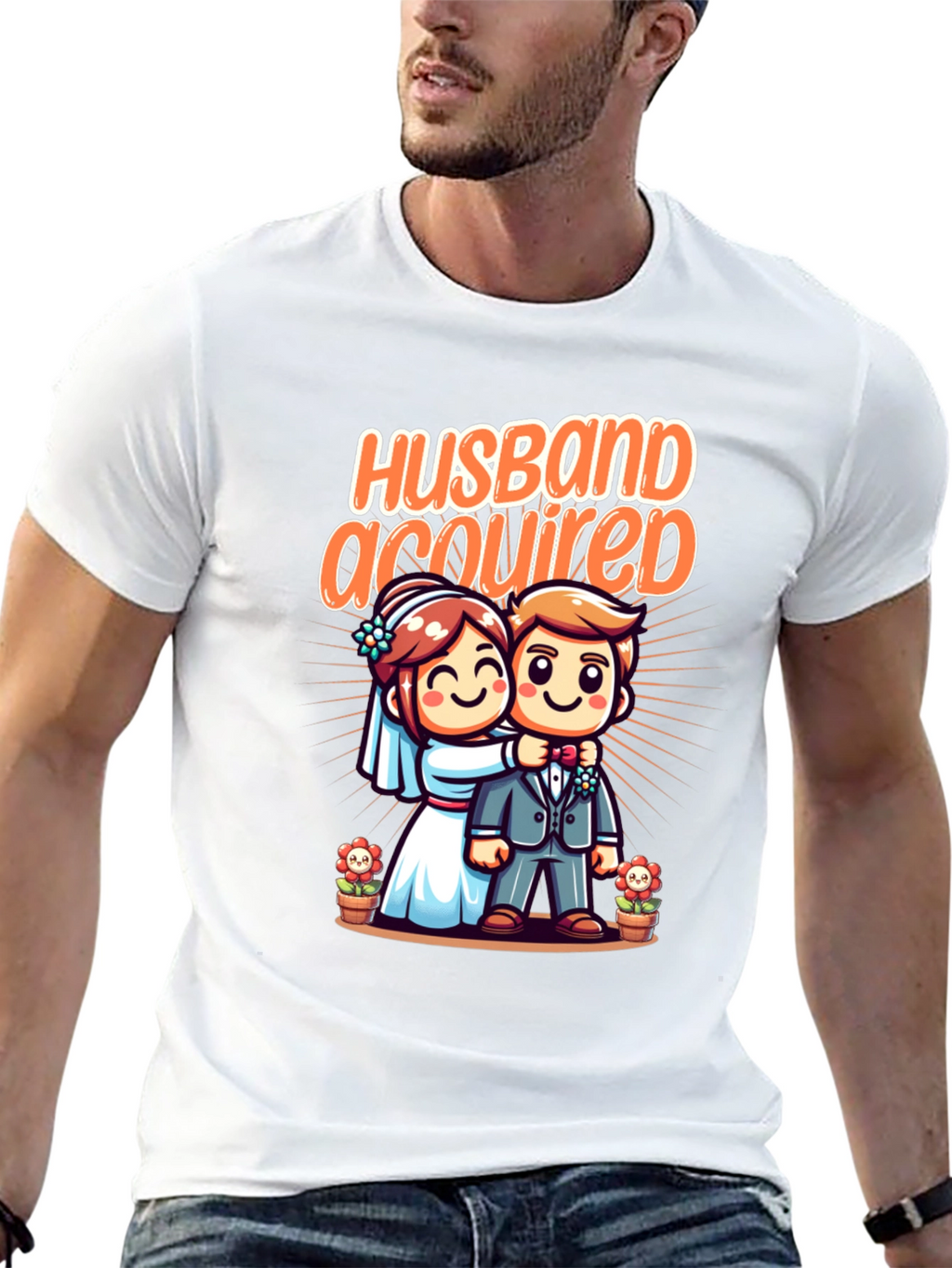 Husband Acquired Graphic Tee - Funny Wedding T-Shirt