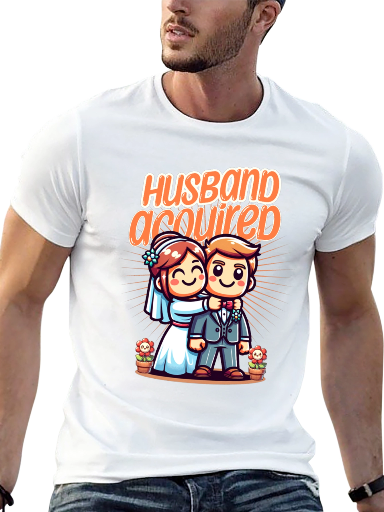 Husband Acquired Graphic Tee - Funny Wedding T-Shirt
