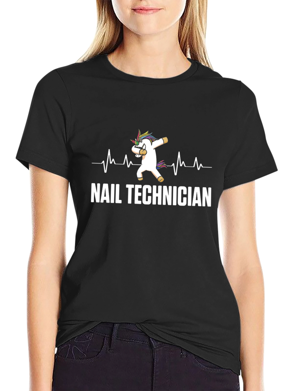Nail Technician Unicorn Dabbing T-Shirt