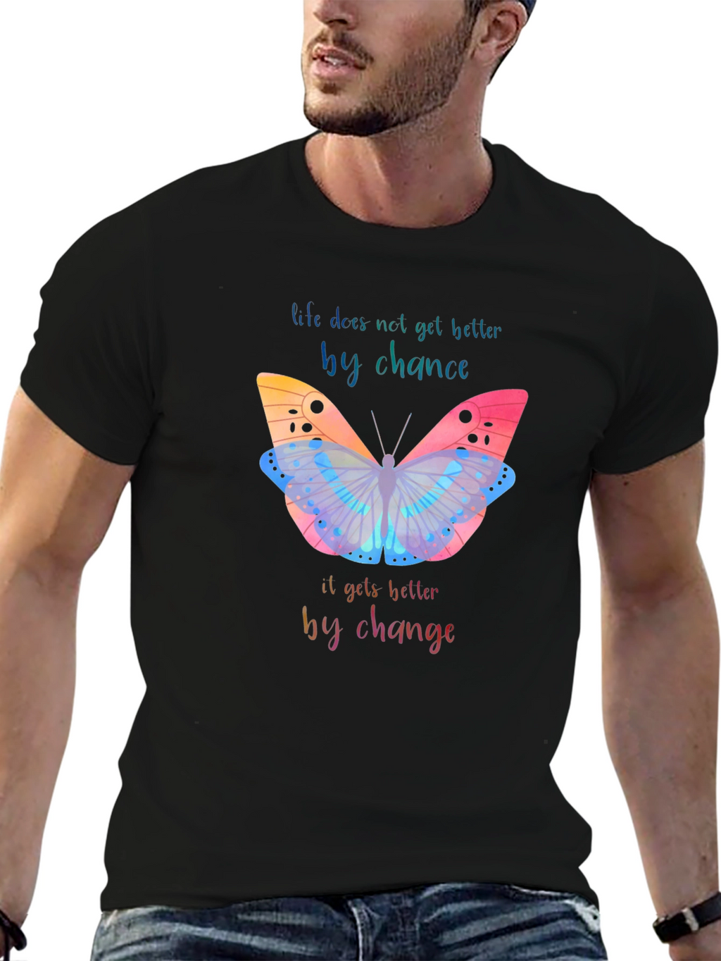 Inspirational Butterfly Graphic T-Shirt