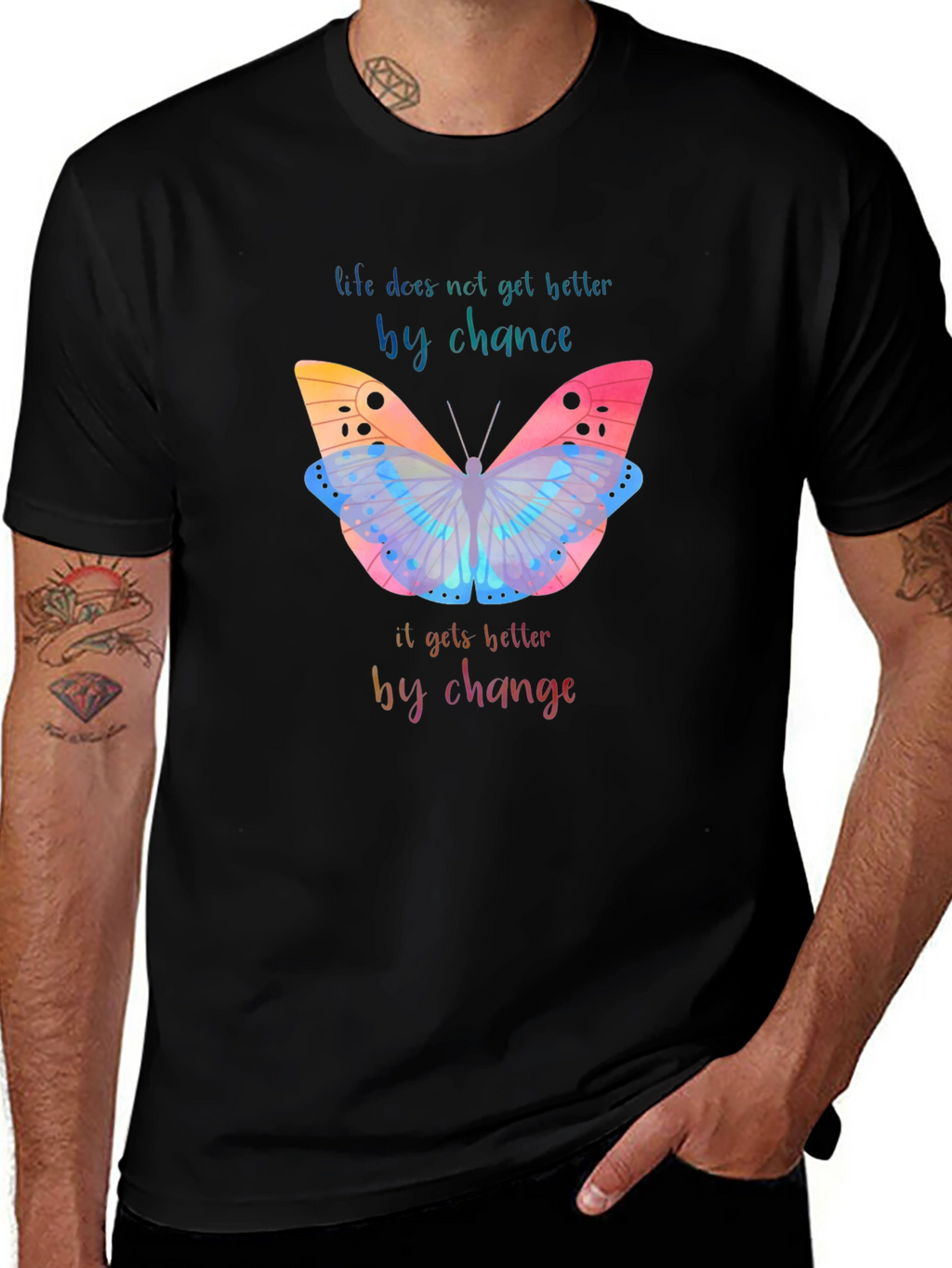 Inspirational Butterfly Graphic T-Shirt