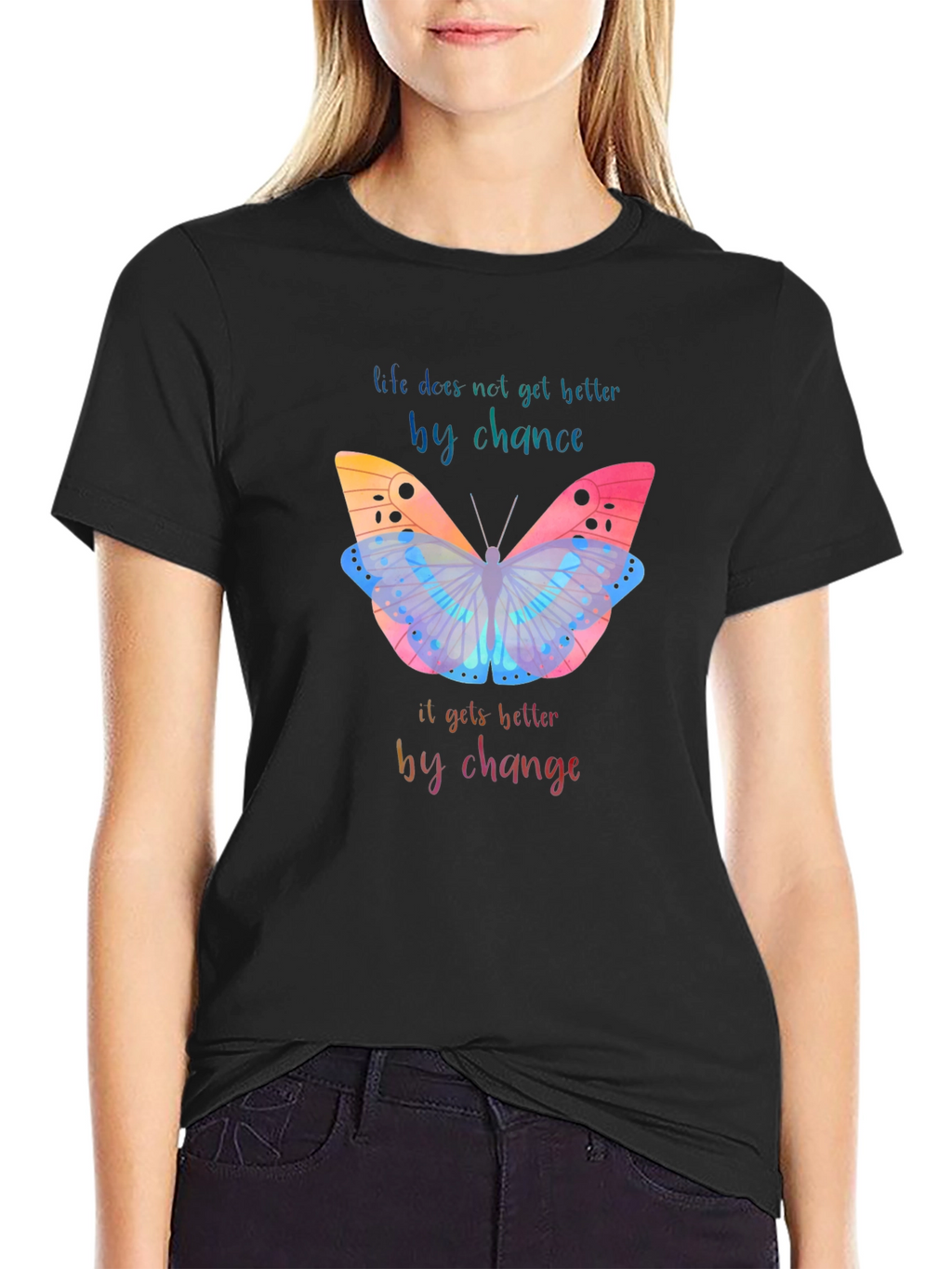 Inspirational Butterfly Graphic T-Shirt