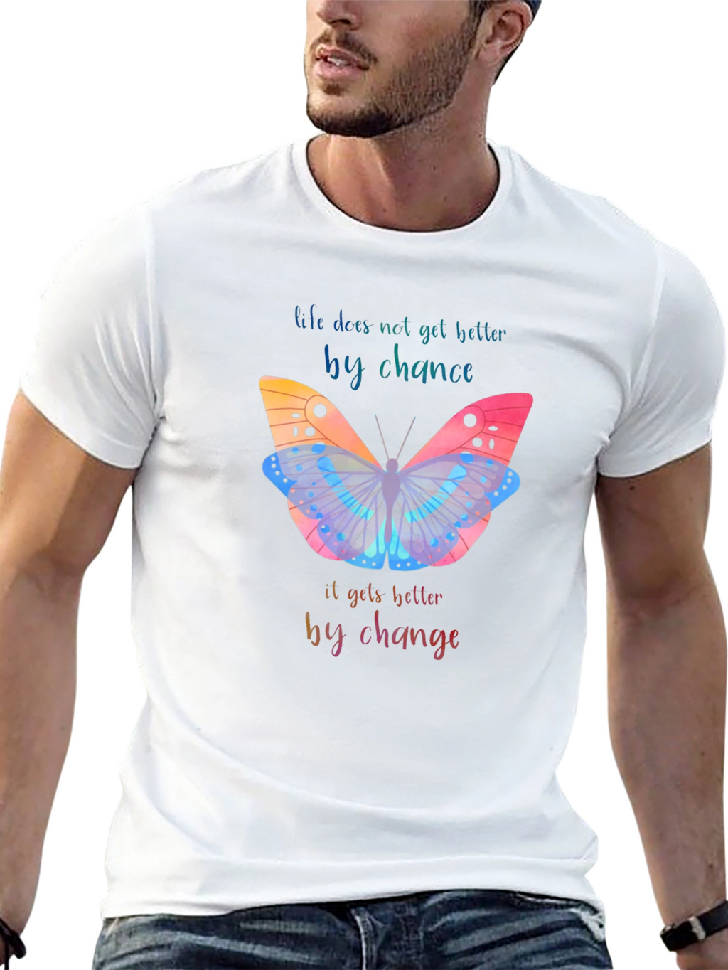 Inspirational Butterfly Graphic T-Shirt