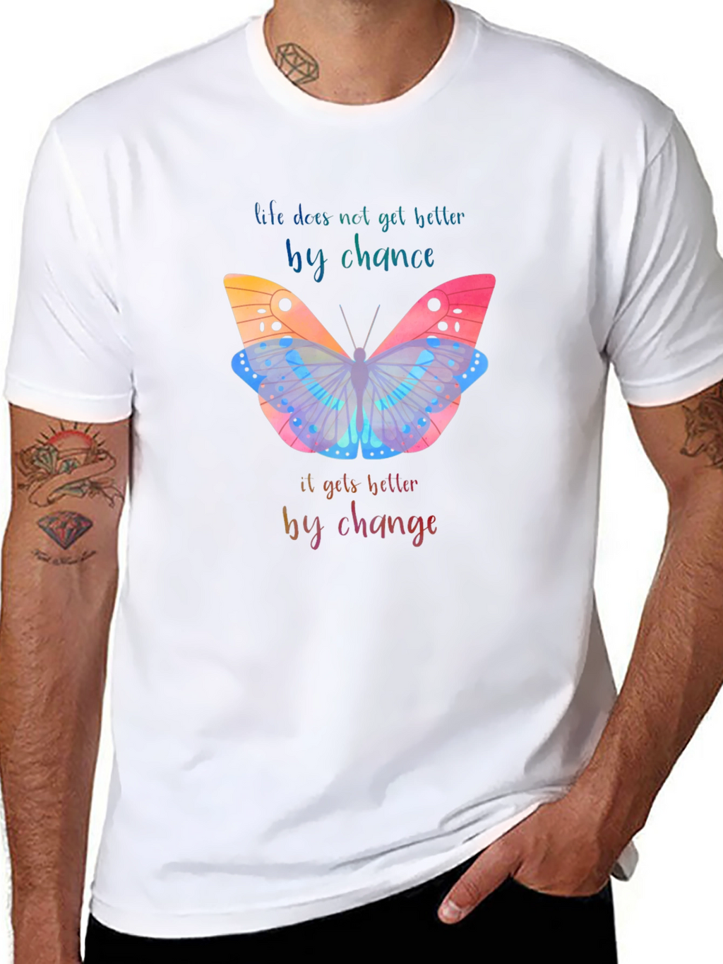 Inspirational Butterfly Graphic T-Shirt
